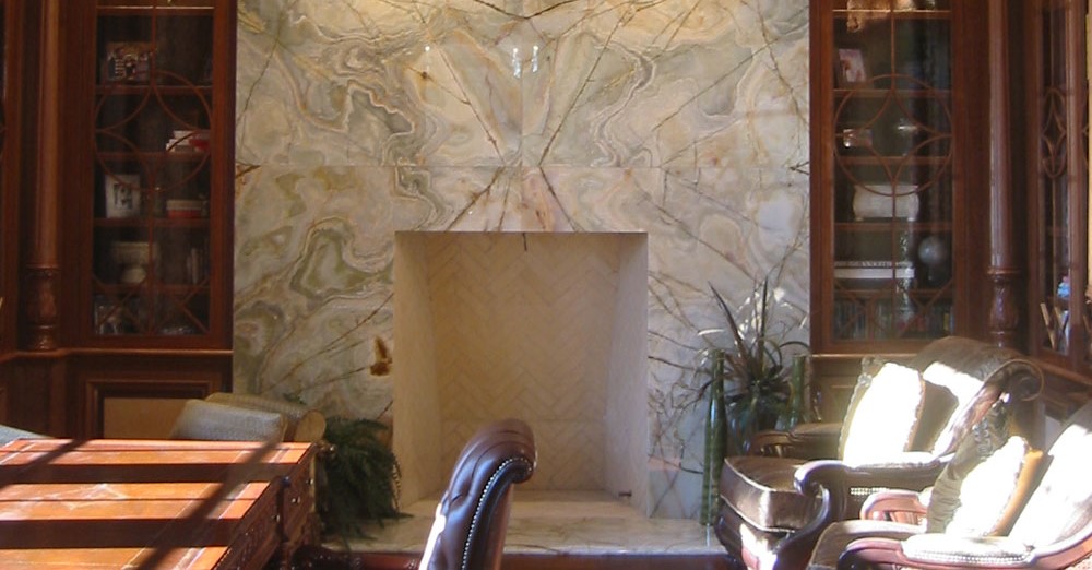 Custom stone fireplaces