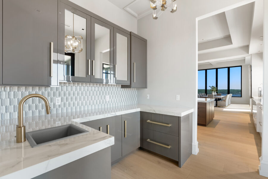 Image of kitchen area with customtop marble