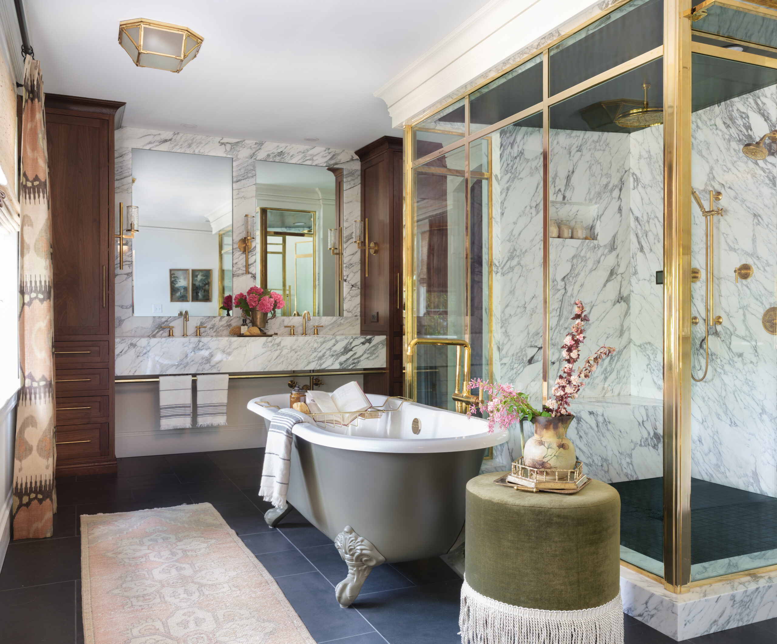 Custom Marble Bathroom with Karr Bick Kitchen and Bath